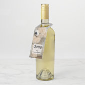 Niedlicher gepolsterter Bär Rustikale Holzwand Flaschenanhänger (Angewinkelt)