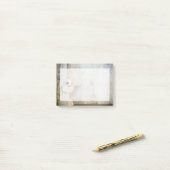 Niedlicher gepolsterter Bär Rustikale Holzwand Post-it Klebezettel (Auf Schreibtisch)