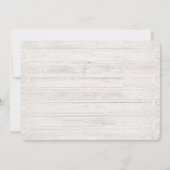 Niedlicher gepolsterter Bär Rustikaler Holzboden G Einladung (Rückseite)