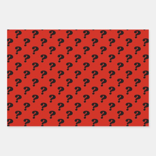 Niedlicher Geschenkkarton (Fragezeichen), rot/schw Geschenkpapier Set (Vorderseite)