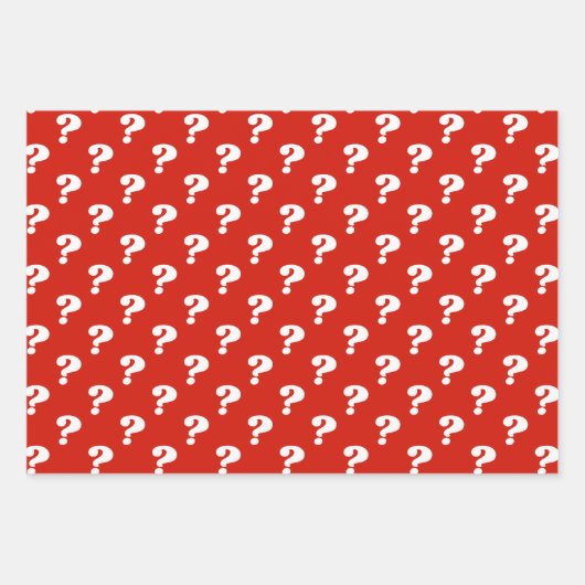 Niedlicher Geschenkkarton (Fragezeichen), rot/weiß Geschenkpapier Set (Vorderseite)