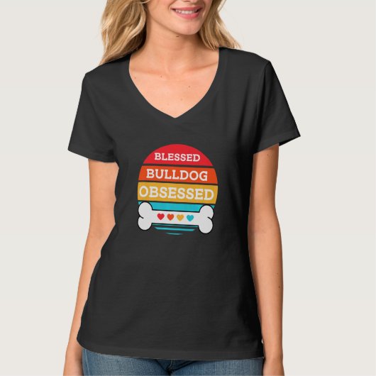 Niedlicher, gesegneter und besessener Bulldoghund T-Shirt (Vorderseite)
