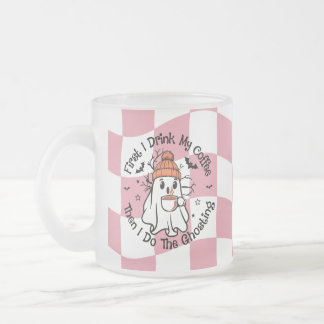 Niedlicher Ghost Fall Pumpkin Gewürz Rosa Mattglastasse