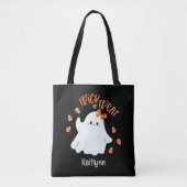 Niedlicher Ghost Halloween Trick oder Treat Tote B Tasche (Vorderseite)