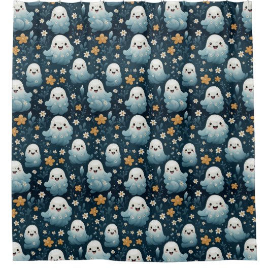 Niedlicher Ghost-Herbst Duschvorhang (Vorderseite)