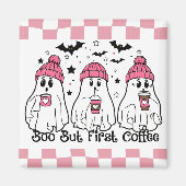 Niedlicher Ghost-Kaffee Rosa Magnet (Vorne)