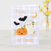 Niedlicher Ghost & Pumpkin Halloween Fall Trick od Karte (Gelbe Blume)