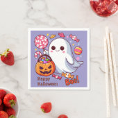 Niedlicher Ghost, Pumpkins und Candy Serviette (Beispiel)