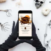 Niedlicher Ghost-Trick oder Halloween-Party behand Einladung