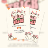 Niedlicher Ghost-Trick oder Halloween-Party behand Einladung