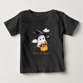 Niedlicher Ghost-Trick oder Treat-Kids-Halloween-T Baby T-shirt