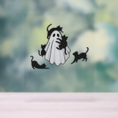 Niedlicher Ghost und Black Cats Klassischer T - Sh Acrylschild (Neutral)