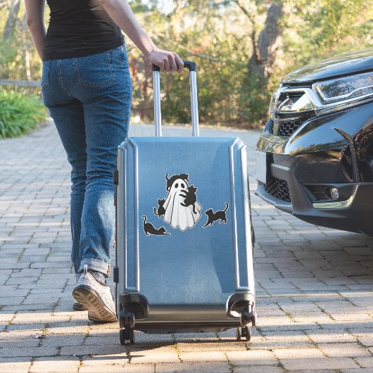 Niedlicher Ghost und Black Cats Klassischer T - Sh Aufkleber (Koffer Insitu)