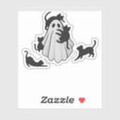 Niedlicher Ghost und Black Cats Klassischer T - Sh Aufkleber (Blatt)