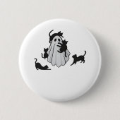 Niedlicher Ghost und Black Cats Klassischer T - Sh Button (Vorderseite)