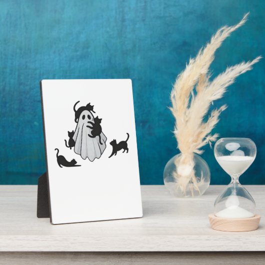 Niedlicher Ghost und Black Cats Klassischer T - Sh Fotoplatte (Seite)