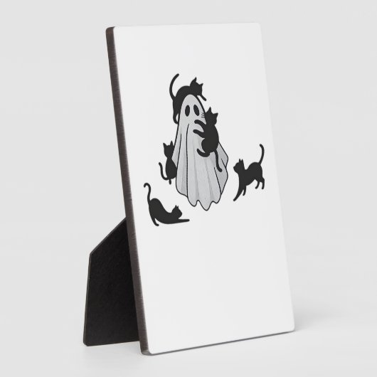 Niedlicher Ghost und Black Cats Klassischer T - Sh Fotoplatte (Seite)