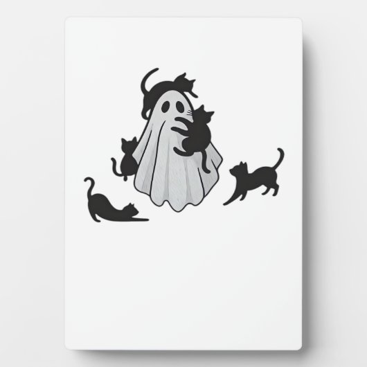 Niedlicher Ghost und Black Cats Klassischer T - Sh Fotoplatte (Vorderseite)