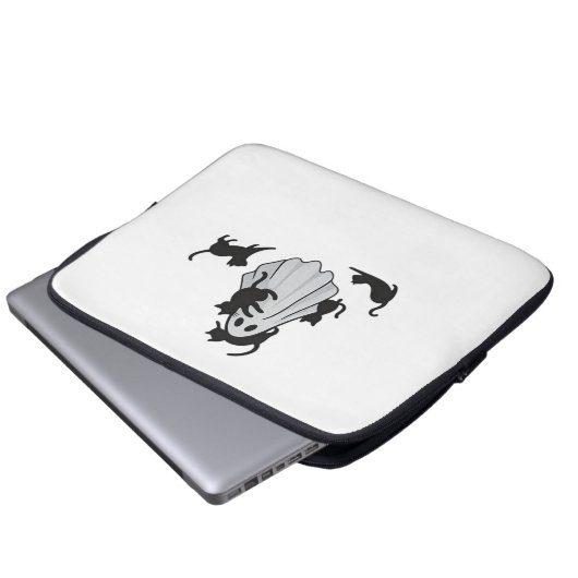 Niedlicher Ghost und Black Cats Klassischer T - Sh Laptopschutzhülle (Vorne Knopf)