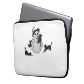 Niedlicher Ghost und Black Cats Klassischer T - Sh Laptopschutzhülle (Vorderseite Links)