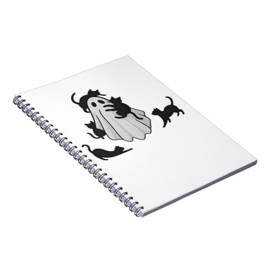 Niedlicher Ghost und Black Cats Klassischer T - Sh Notizblock (Rechte Seite)