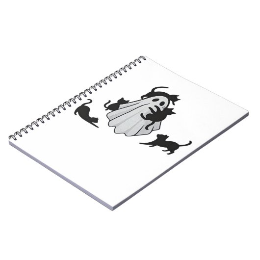 Niedlicher Ghost und Black Cats Klassischer T - Sh Notizblock (Linke Seite)