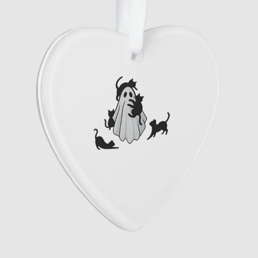 Niedlicher Ghost und Black Cats Klassischer T - Sh Ornament (Vorderseite)