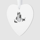Niedlicher Ghost und Black Cats Klassischer T - Sh Ornament (Vorderseite)