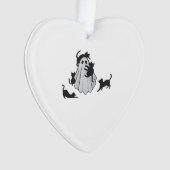Niedlicher Ghost und Black Cats Klassischer T - Sh Ornament (Vorderseite)