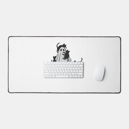 Niedlicher Ghost und Black Cats Klassischer T - Sh Schreibtischunterlage (Tastatur & Maus)