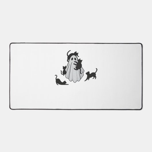 Niedlicher Ghost und Black Cats Klassischer T - Sh Schreibtischunterlage (Vorderseite)