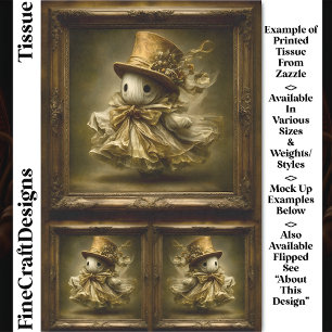 Niedlicher Ghost-Vintag-Frame DU3L-Dekoupage Seidenpapier