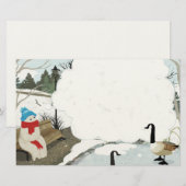 Niedlicher Ghost Winterente Briefpapier (Vorne/Hinten)