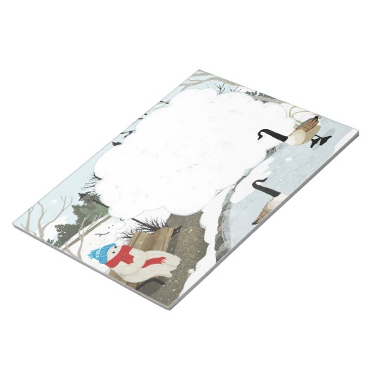 Niedlicher Ghost Winterente Notizblock (angewinkelt)