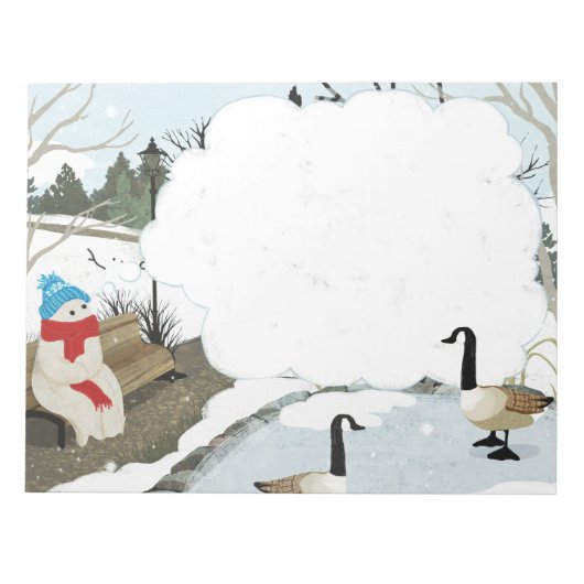 Niedlicher Ghost Winterente Notizblock (Vorderseite)