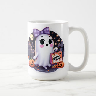 Niedlicher Ghoul-Freund genehmigt Halloween Kaffeetasse