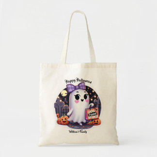 Niedlicher Ghoul-Freund genehmigt Halloween Tragetasche