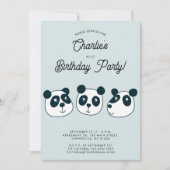 Niedlicher Gigant Panda Bear Geburtstagsparty Einladung (Vorderseite)