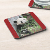 Niedlicher Gigant Panda Bester Lehrer, Name, Rotes Untersetzer (Linke Seite)