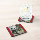 Niedlicher Gigant Panda Bester Lehrer, Name, Rotes Untersetzer (Rechte Seite)