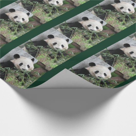 Niedlicher Gigant Panda Green Geschenkpapier (Ecke)