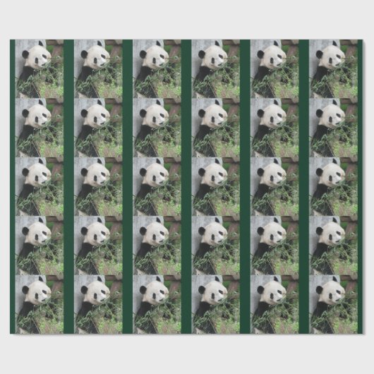 Niedlicher Gigant Panda Green Geschenkpapier (Flach)