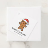 Niedlicher Gingerbrot Mann mit Weihnachtsmannmütze Geschenkanhänger (Beispiel)