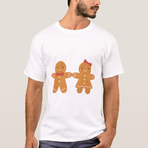 Niedlicher Gingerbrot Mann und Weibchen T-Shirt