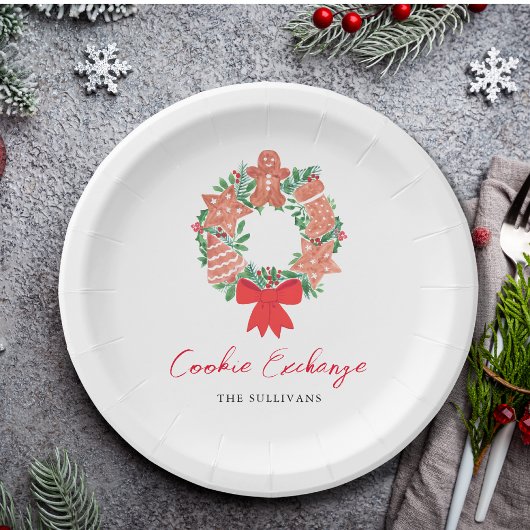 Niedlicher Gingerbrot Weihnachtskrümelverkehr Pappteller