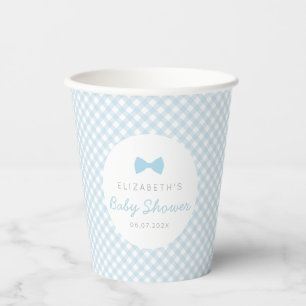 Niedlicher Gingham-Bogen-Krawatte Kinderdusche Pappbecher