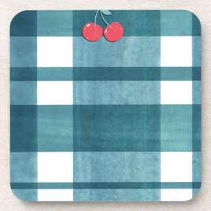 Niedlicher Gingham Getränkeuntersetzer
