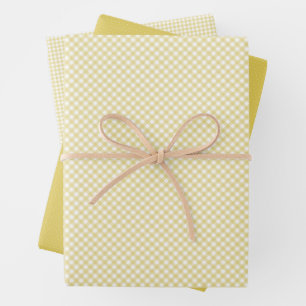 Niedlicher Gingham und Dots Klassiker Geschenkpapier Set