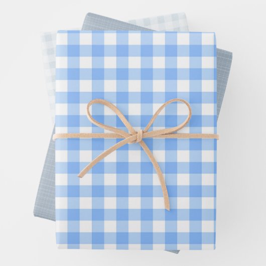 Niedlicher Gingham und Dots Klassiker Geschenkpapier Set (Beispiel)