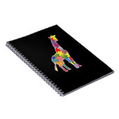 Niedlicher Giraffe Autismus Bewusstsein T - Shirt Notizblock (Rechte Seite)